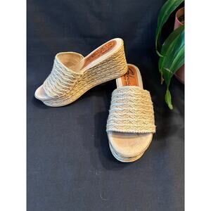 Women’s Sbicca Vintage Jute Rope Slip-On Wedge Espadrille Sandals, size 8
